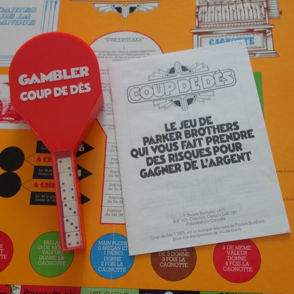 Vintage Ancien Parker Brothers 1975 Coup De Des Board Game Jeux de société - Picture 10 of 16